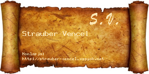 Strauber Vencel névjegykártya